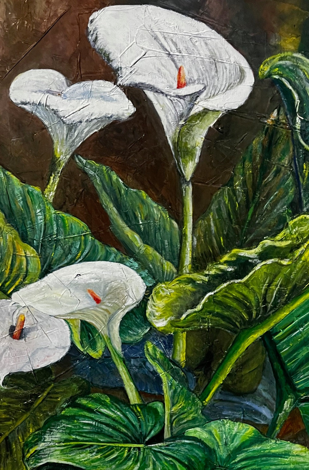 FLOWERS WHITE LILIES, ACRYLIC  PAINTING
