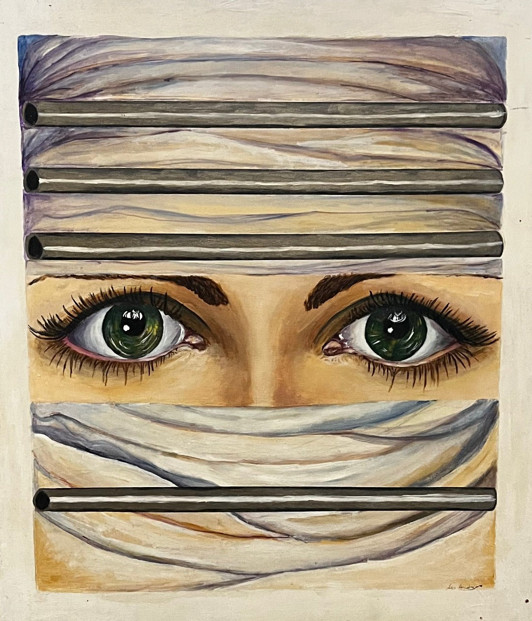 IMPRISONED BY ILLNESS, ORIGINAL PAINTING