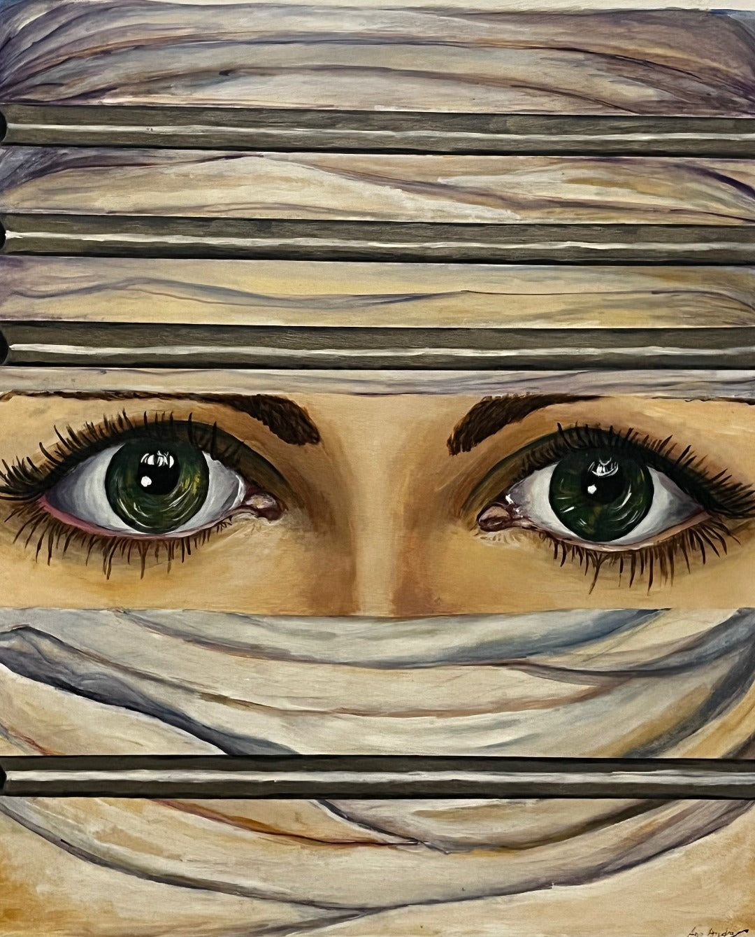 IMPRISONED BY ILLNESS, ORIGINAL PAINTING