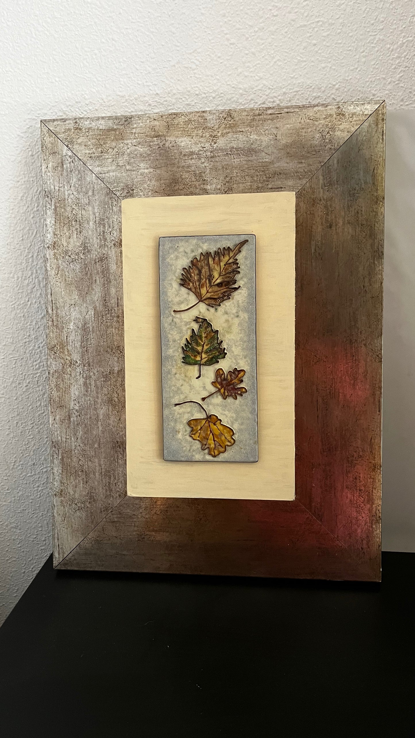 ORIGINAL ENAMEL ART, AUTUMN LEAVES