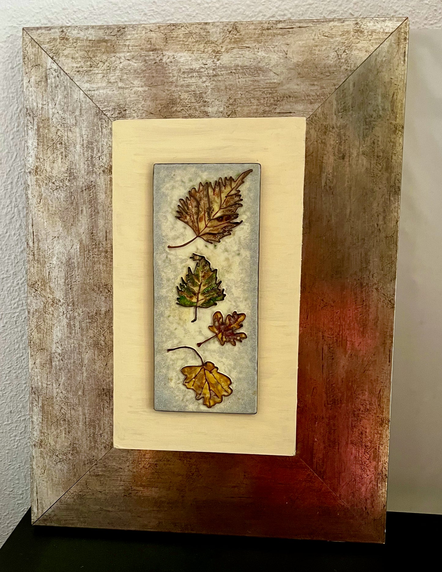 ORIGINAL ENAMEL ART, AUTUMN LEAVES