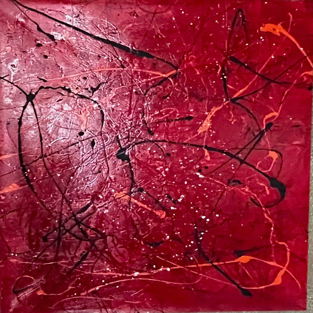 ABSTRACT ON RED (PAIR OF ORIGINAL PAINTINGS)