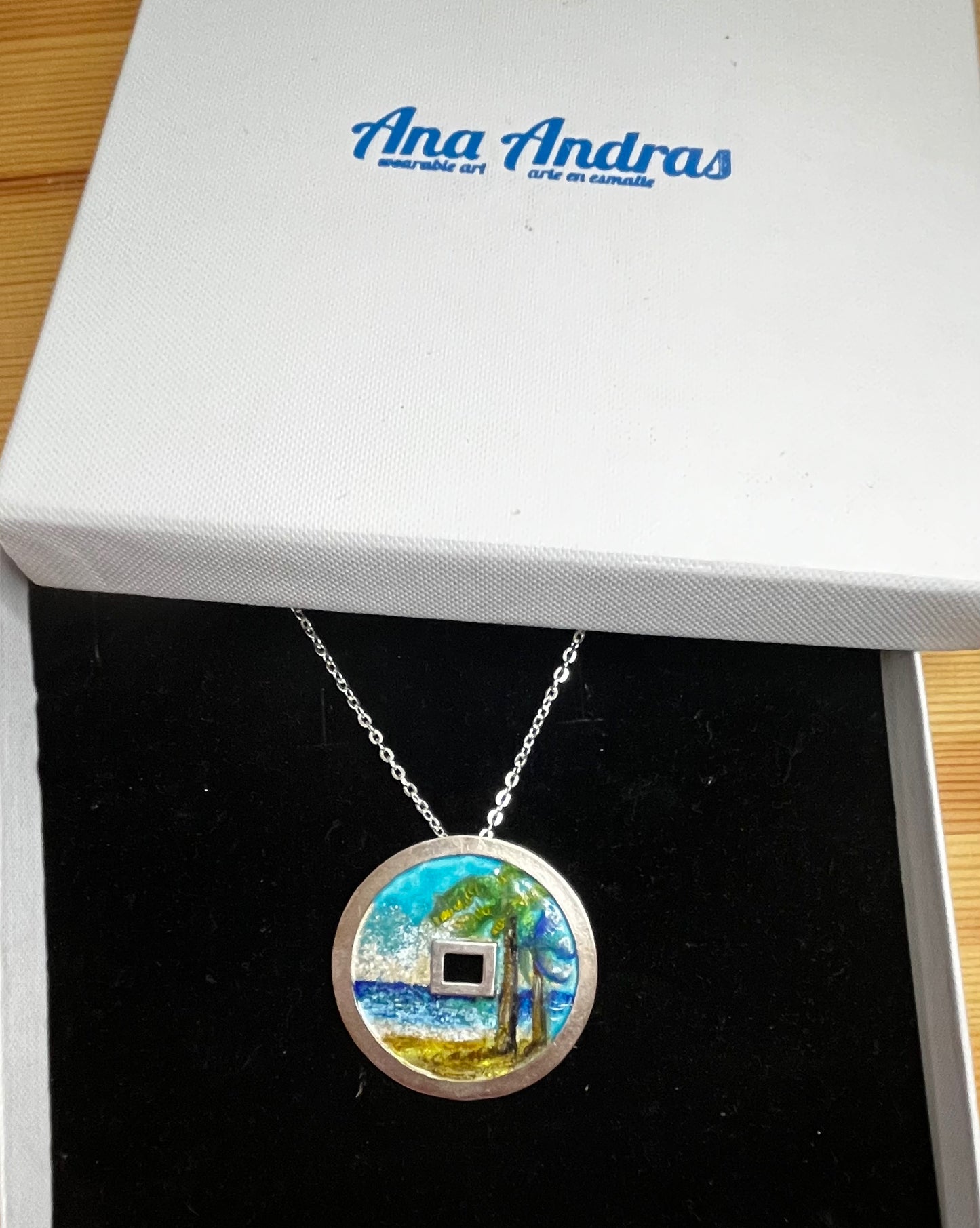 Chiness Coin, Miami, Silver & Enamel Pendadnt