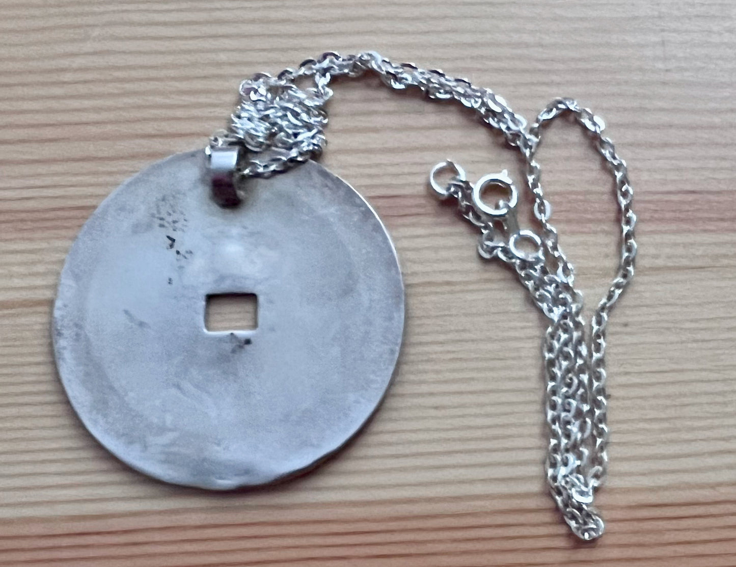 Chiness Coin, Miami, Silver & Enamel Pendadnt