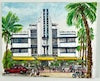 Original Painting Breakwater Hotel, Miami Beach