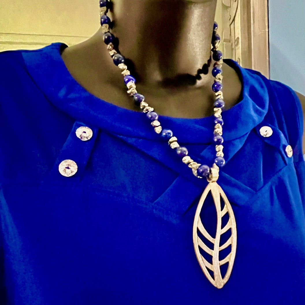 Sterling Silver Pendant, Skeleton Leaf