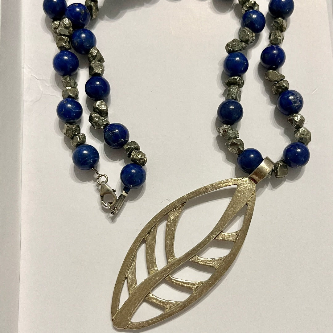 Sterling Silver Pendant, Skeleton Leaf