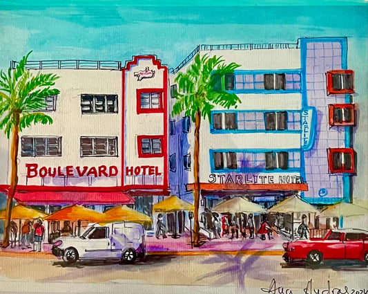 PRINT BOULEVARD HOTEL PORTRAIT