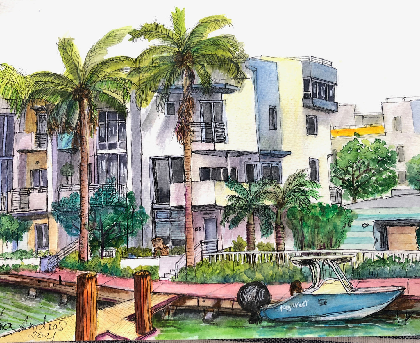 CUSTOM HOME PORTRAIT, Building from North Miami Beach