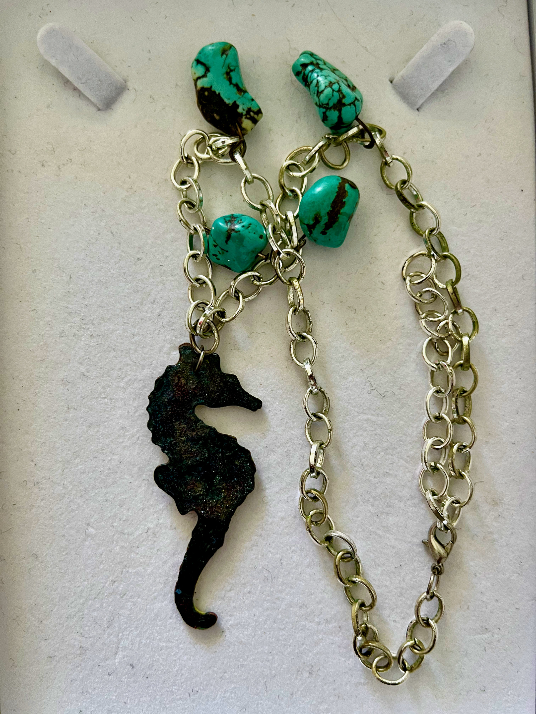 Water Horse, Enamel choker, and turquoise