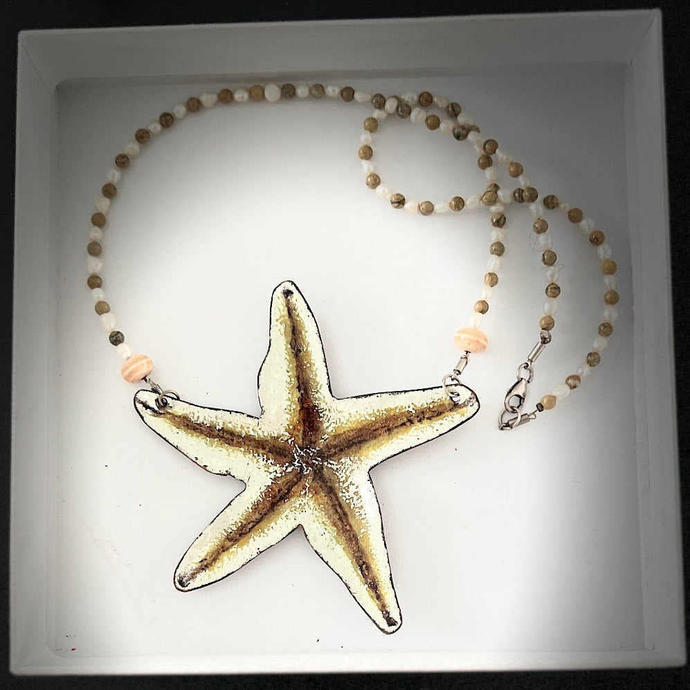 Starfish  -  Enamel Reversible Pendant