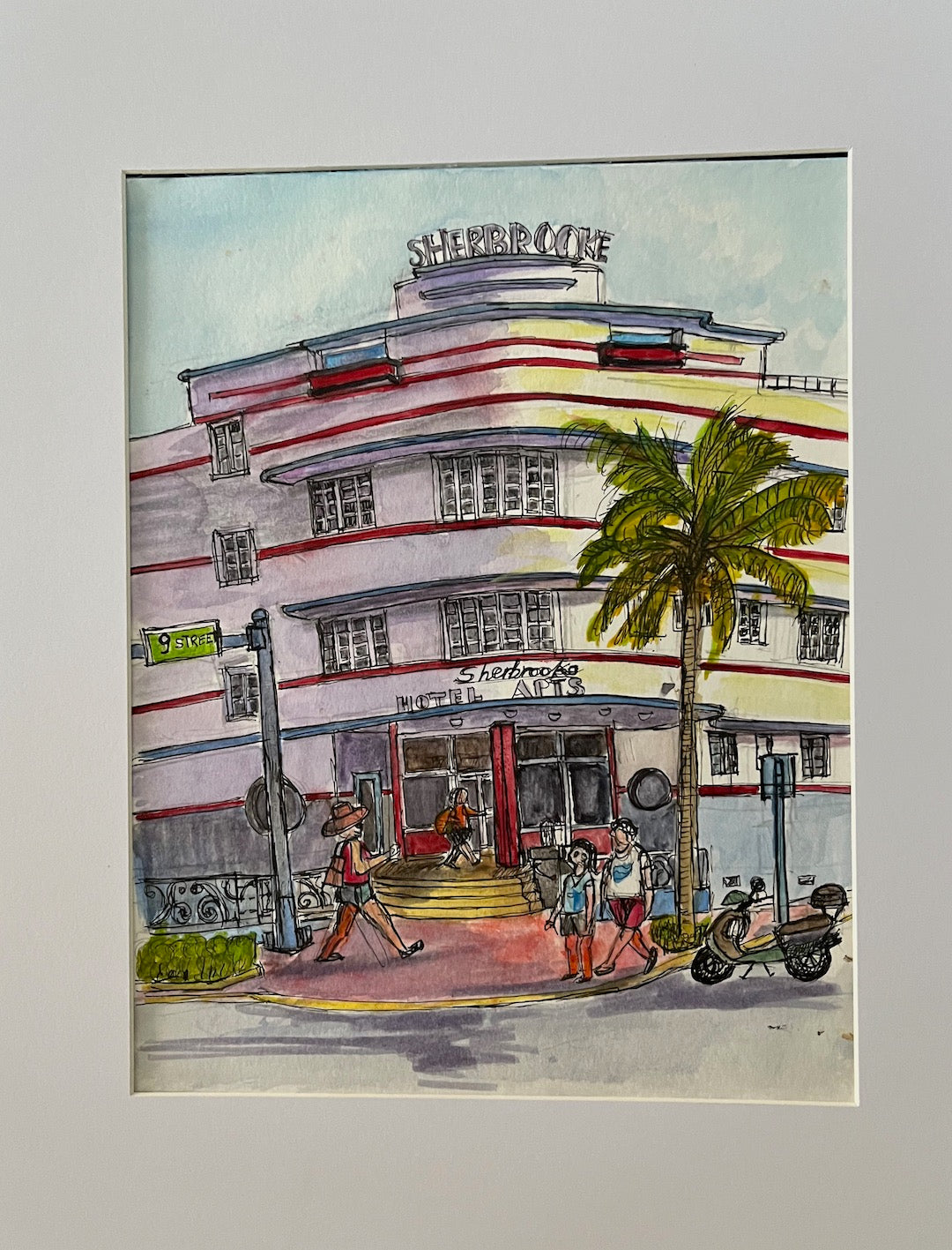 SHERBOOKE APART, ART DECO, ORIGINAL WATERCOLOR