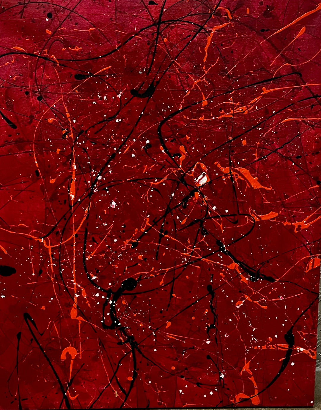 ABSTRACT ON RED (PAIR OF ORIGINAL PAINTINGS)