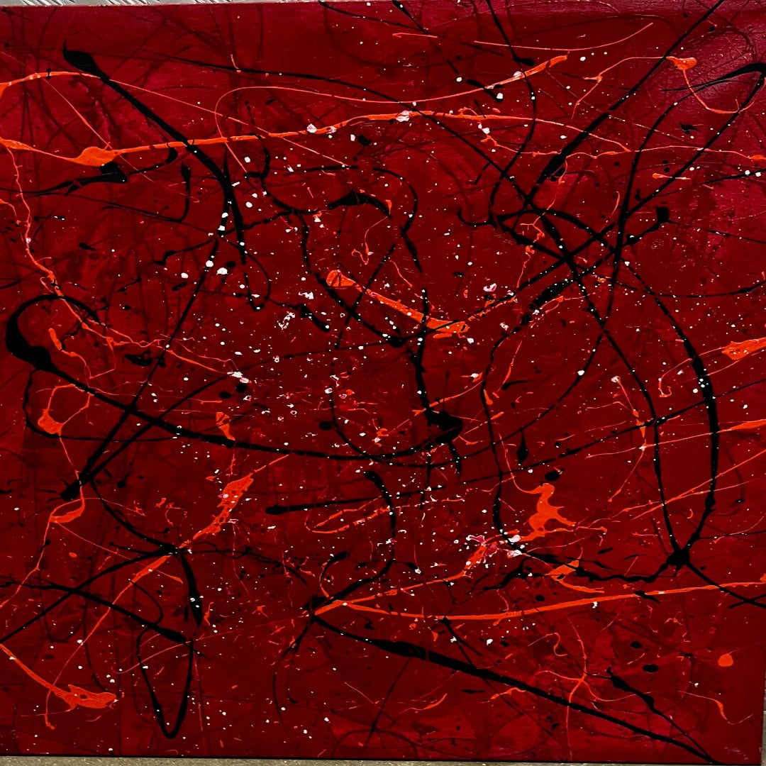 ABSTRACT ON RED (PAIR OF ORIGINAL PAINTINGS)