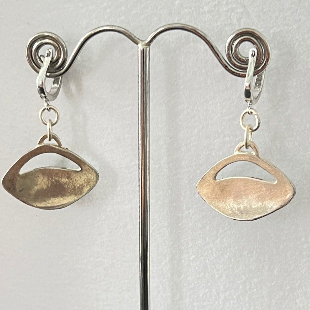 Dali's theme, Enamel Silver Earrings.