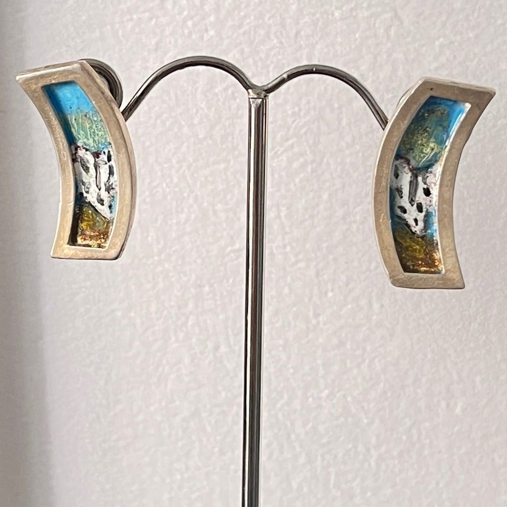 Dali's Persistence of Memory, Enamel Earrings