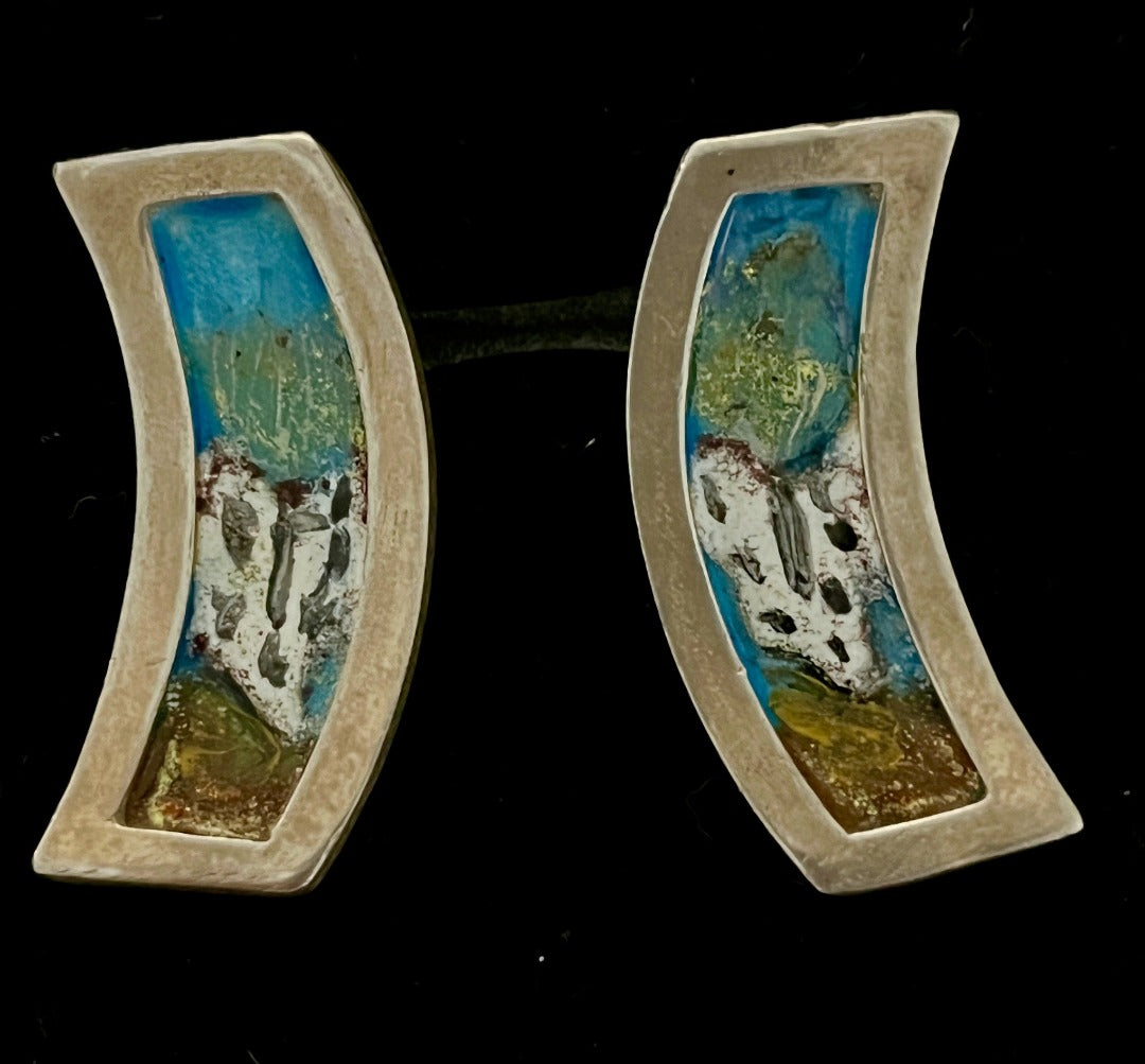 Dali's Persistence of Memory, Enamel Earrings