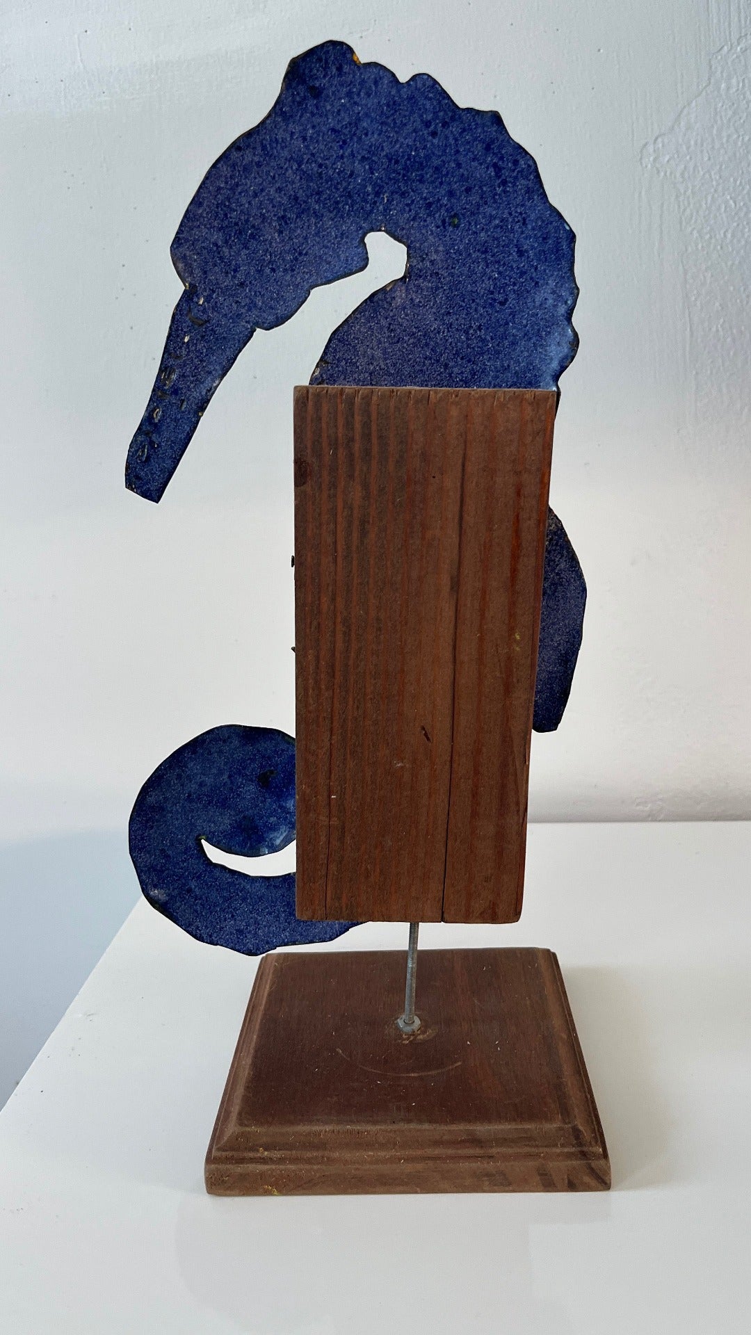 ENAMEL SCULPTURE , SEA HORSE