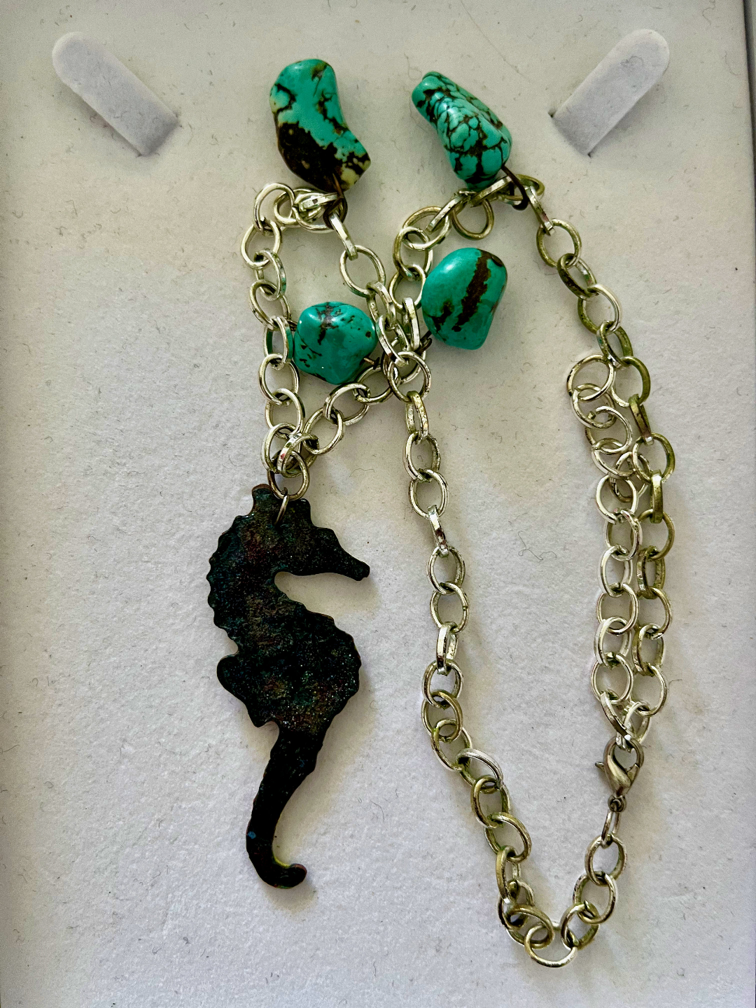 Water Horse, Enamel choker, and  turquoise