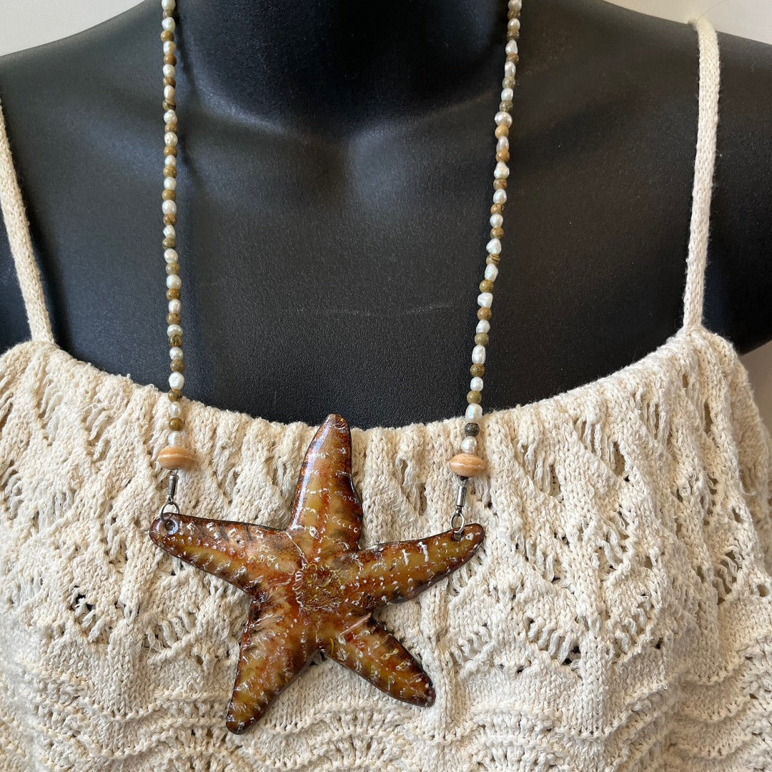 Starfish  -  Enamel Reversible Pendant