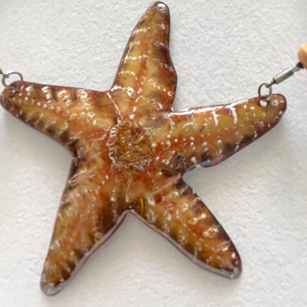 Starfish  -  Enamel Reversible Pendant
