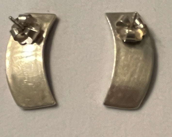 Enamel on Sterling Silver Earrings, Hippy design