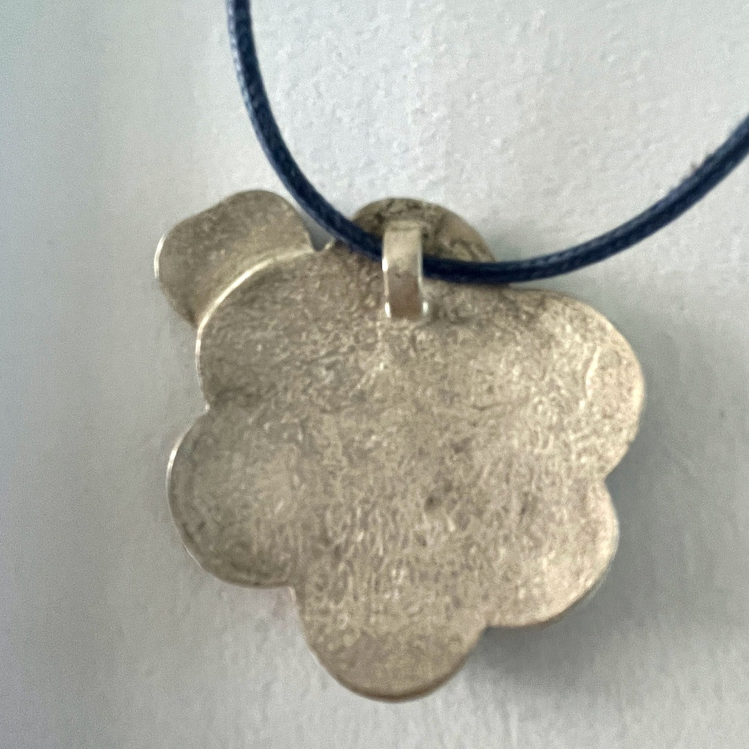 Enamel on Silver Flower,  Abstract Design